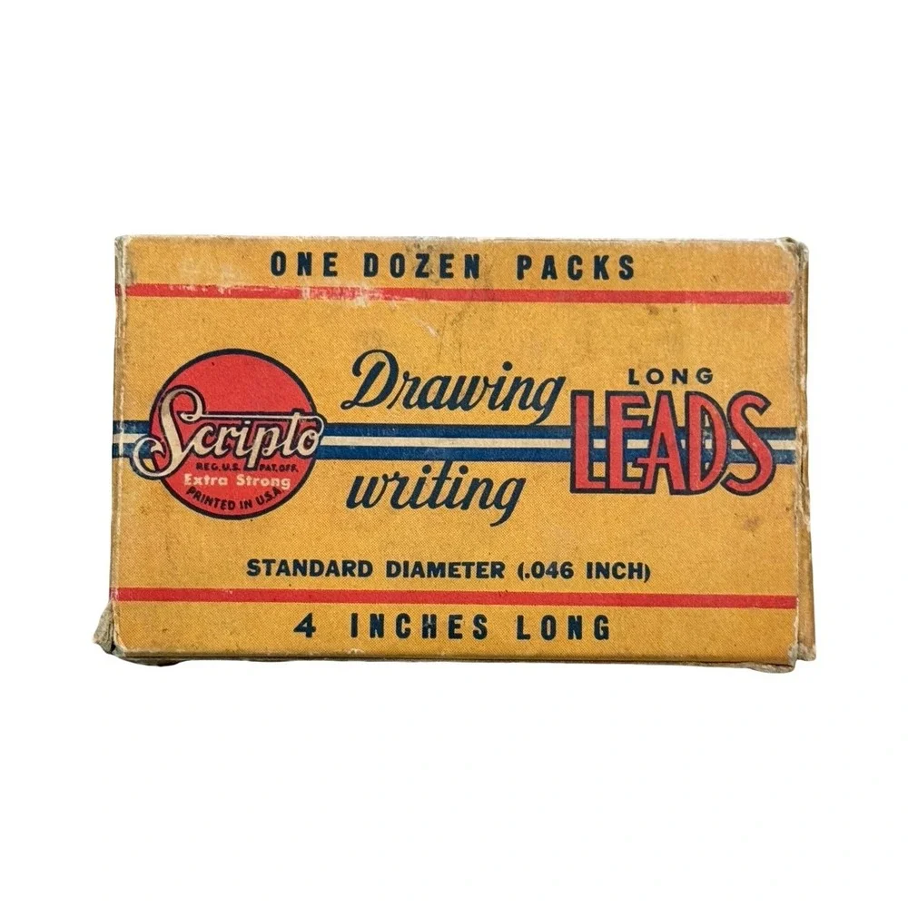 Vintage Scripto Long Leads 4 Inch .046 Diameter One Dozen Packs Red Blue Black